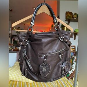 Vintage Y2K Juicy Couture Brown Leather Women Charm Bag